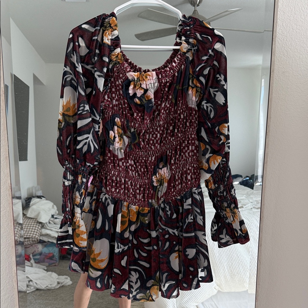 Free People Bali Aveline Velvet Mini Dress